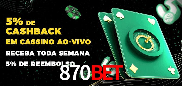 Promoções do cassino ao Vivo 870bet